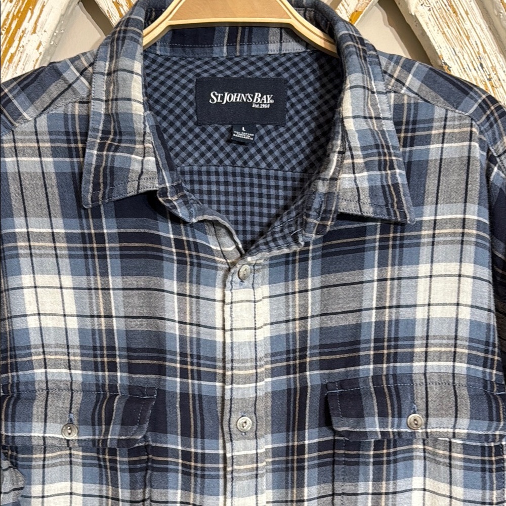 St. John's Bay Blue Casual Button Down Shirt
